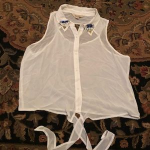 Sheer embellished blouse